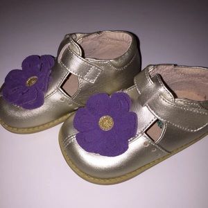 Livie Luca Gold (Silver) Purple Petal Blossom Shoe